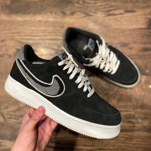 air force 1 low 3d chenille swoosh black cool grey
